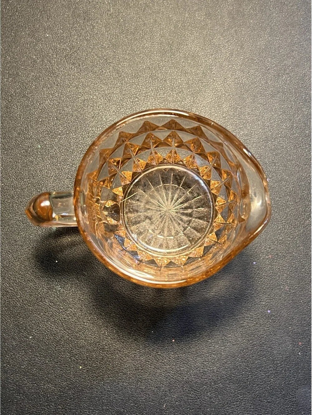Jeannette Glass 1940s Cream Sugar Set Windsor Diamond Pink Depression Glass